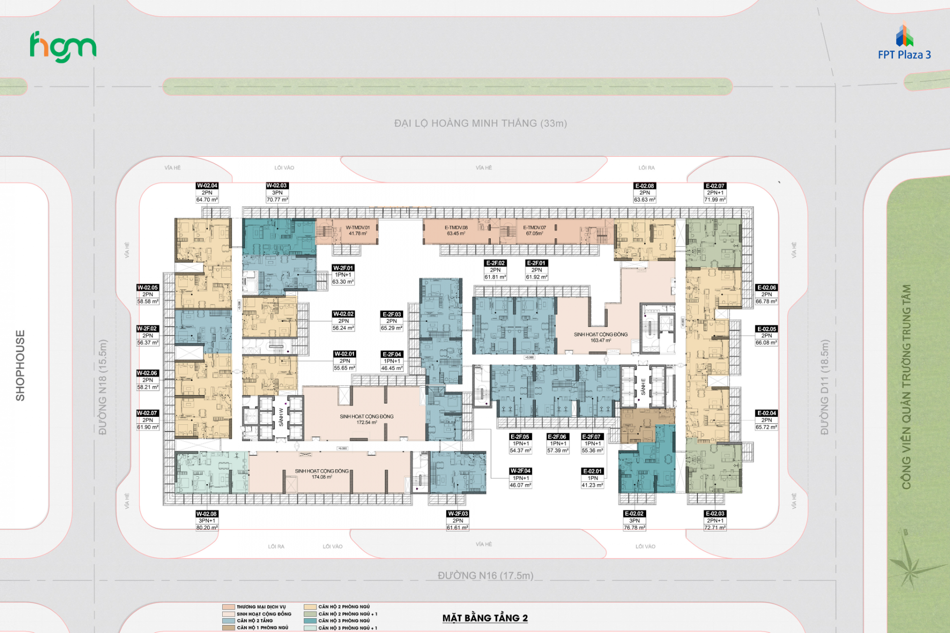 mặt bằng tầng 2 FPT Plaza 3